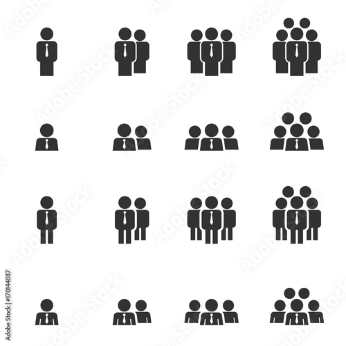 People Icons work group Team Vector,necktie