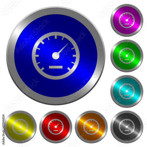 Speedometer luminous coin-like round color buttons