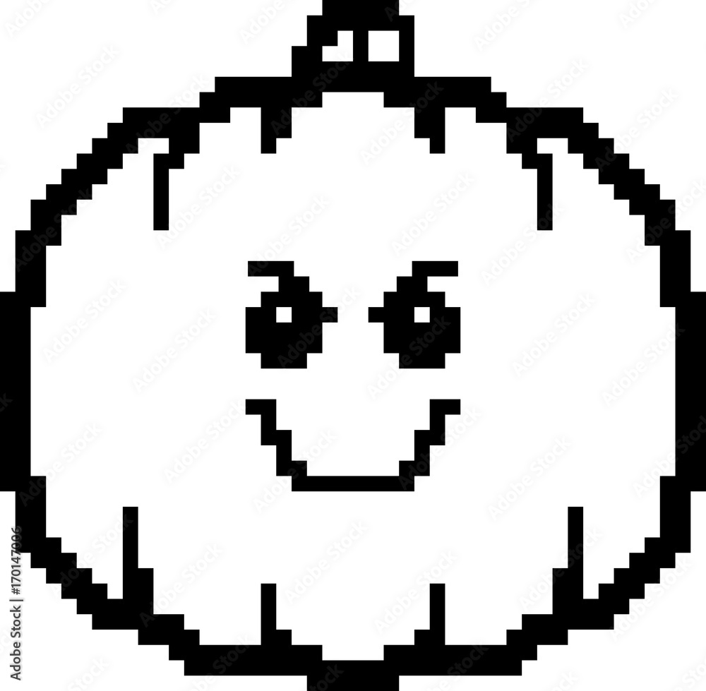 Evil 8-Bit Cartoon Pumpkin