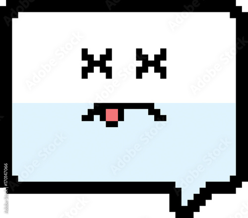 Dead 8-Bit Cartoon Word Balloon