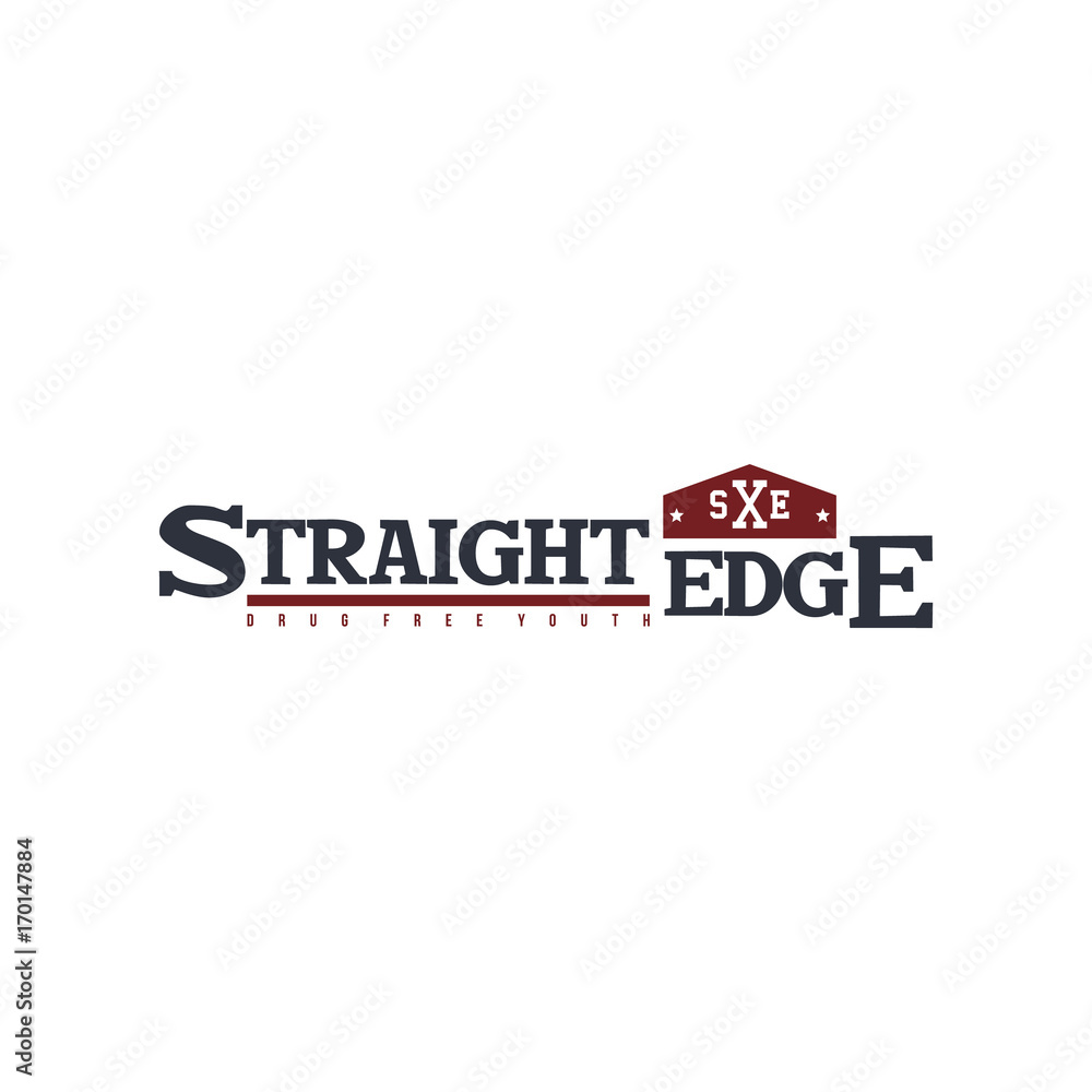 straight edge badge label straight edge badge label
