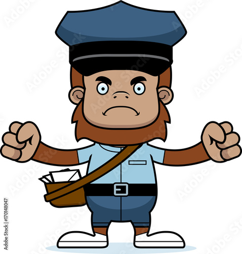 Cartoon Angry Mail Carrier Sasquatch