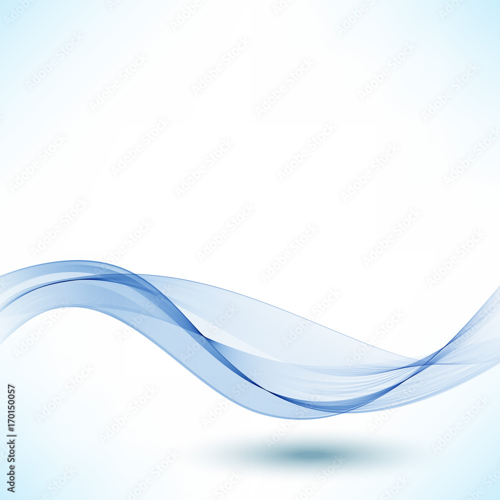 Blue wave.Abstract white background with blue wavy curved lines. Stock ...