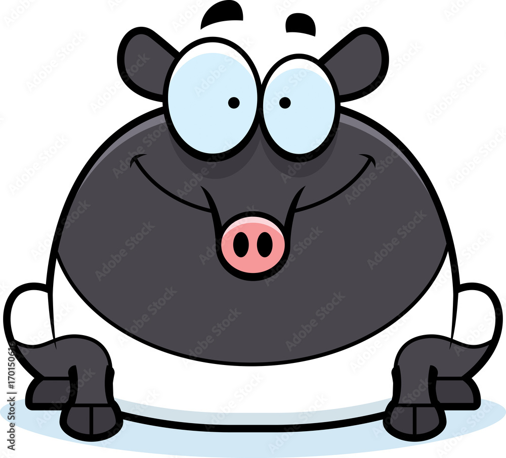 Smiling Cartoon Tapir