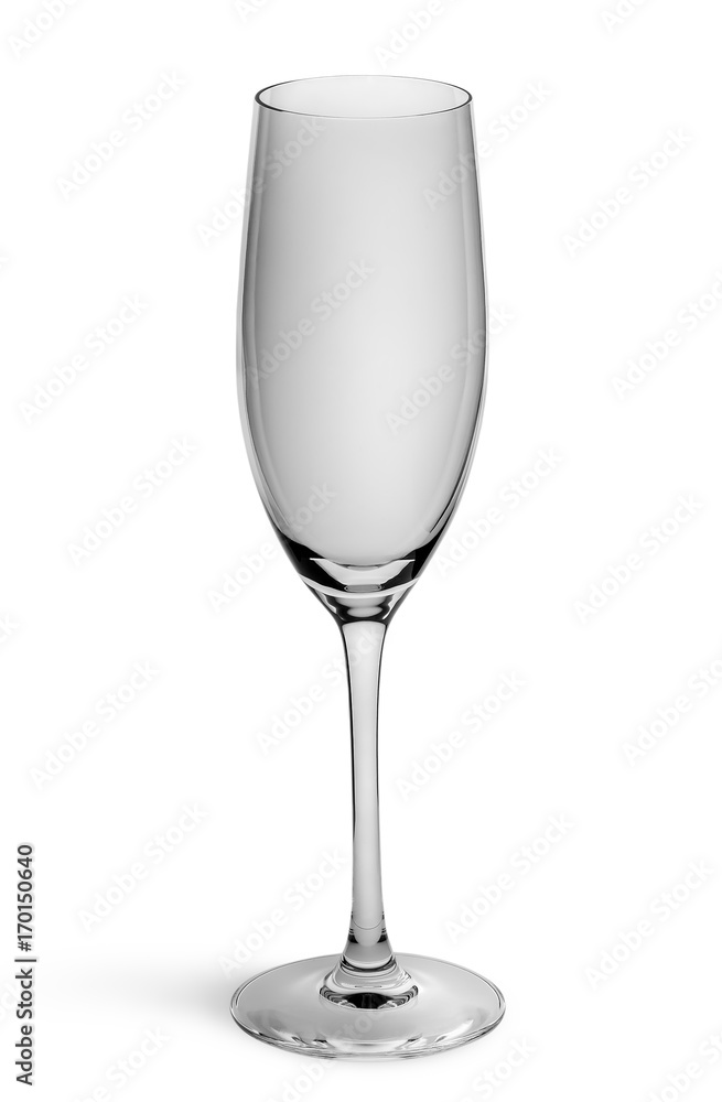 Empty champagne glass top view