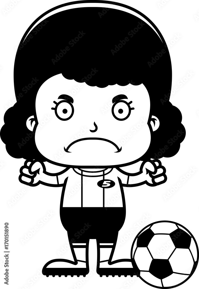 Cartoon Angry Soccer Player Girl Cartoon Angry Soccer Player Girl