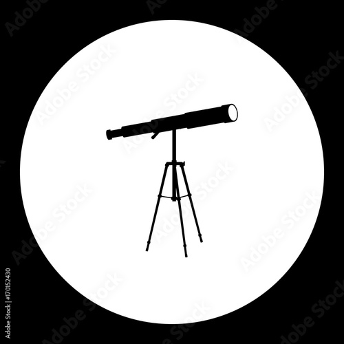 stargazer telescope simple silhouette black icon eps10