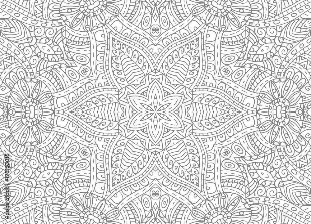 Black and white abstract outline pattern