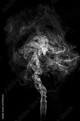 Smoke from incense.Simulated to smoke from hot food.