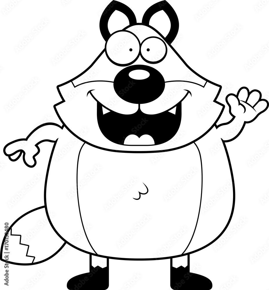 Cartoon Fox Waving Cartoon Fox Waving
