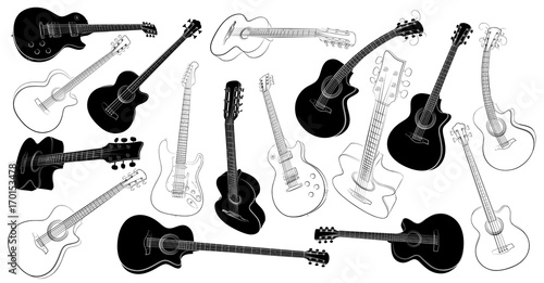 Set of guitars. 