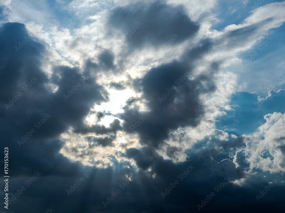 Obraz premium Cloudy black and white clouds