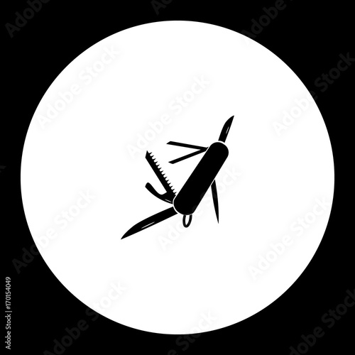 multitool knife simple silhouette black icon eps10