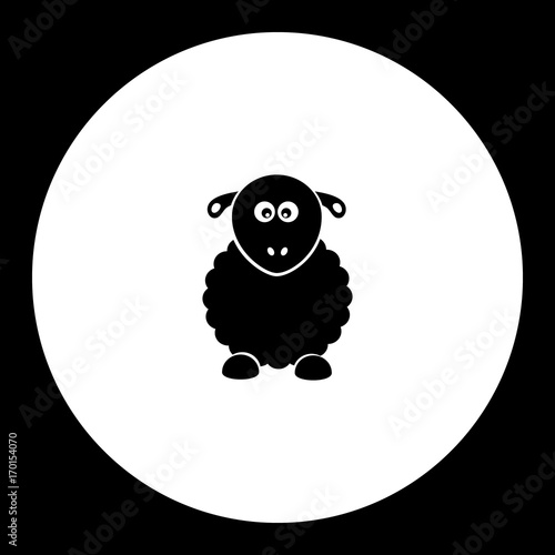 sheep from farm simple silhouette black icon eps10