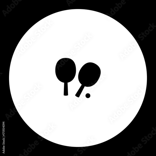 ping pong simple silhouette black icon eps10