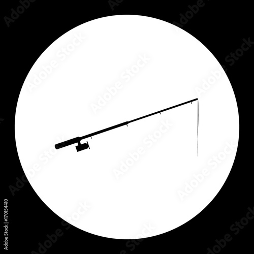 fishing rod simple silhouette black icon eps10