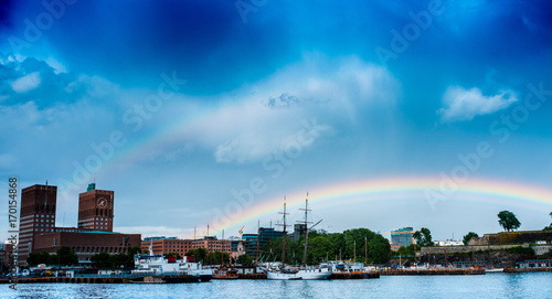 Rainbow over Oslo, Norway