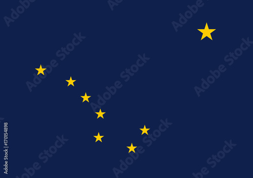 Vector flag of Alaska. State symbol of Alaska, United States of America.