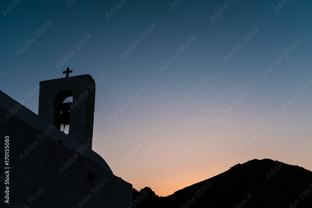 Church on Serifos in sunset