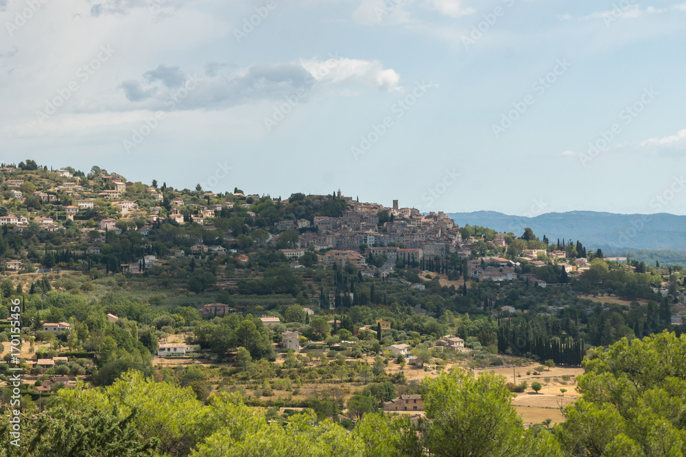 The picturesque view on the village of Fayence in Cote d’Azur, Provence, France