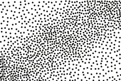 Random halftone. Pointillism style. Background with irregular  chaotic dots  points  circle. 