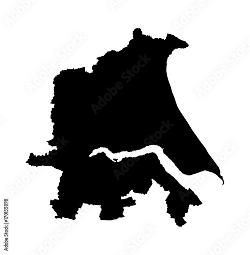 Humberside vector map silhouette, non-metropolitan and ceremonial county in Northern England. photo