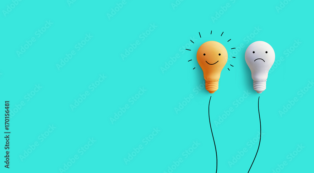 © hakinmhan - .Business creativity idea concept.with comparison  light bulb
