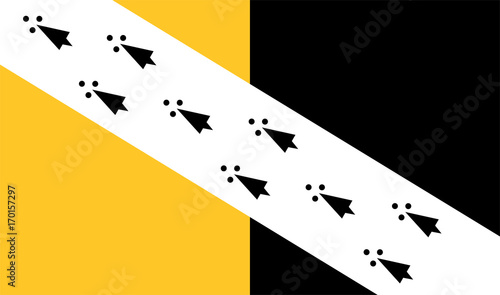 Vector flag of Norfolk, East of England, United Kingdom.