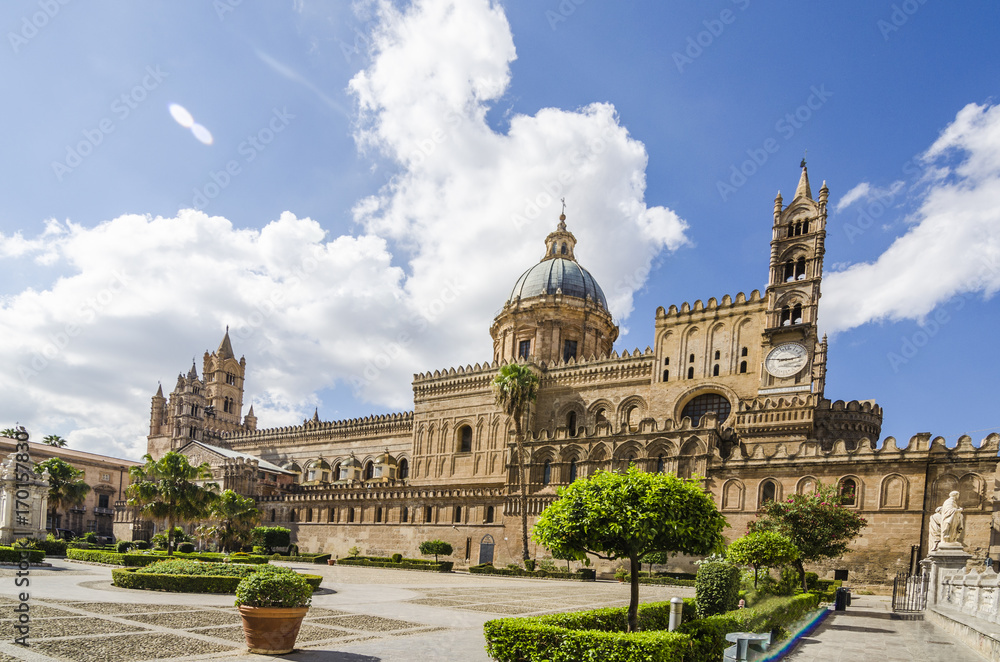 Panoramic of the cathedral of Palermo Sicily