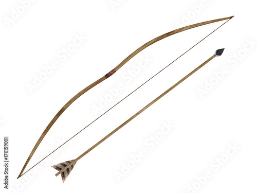 Φωτογραφία longbow with arrow 3d rendering
