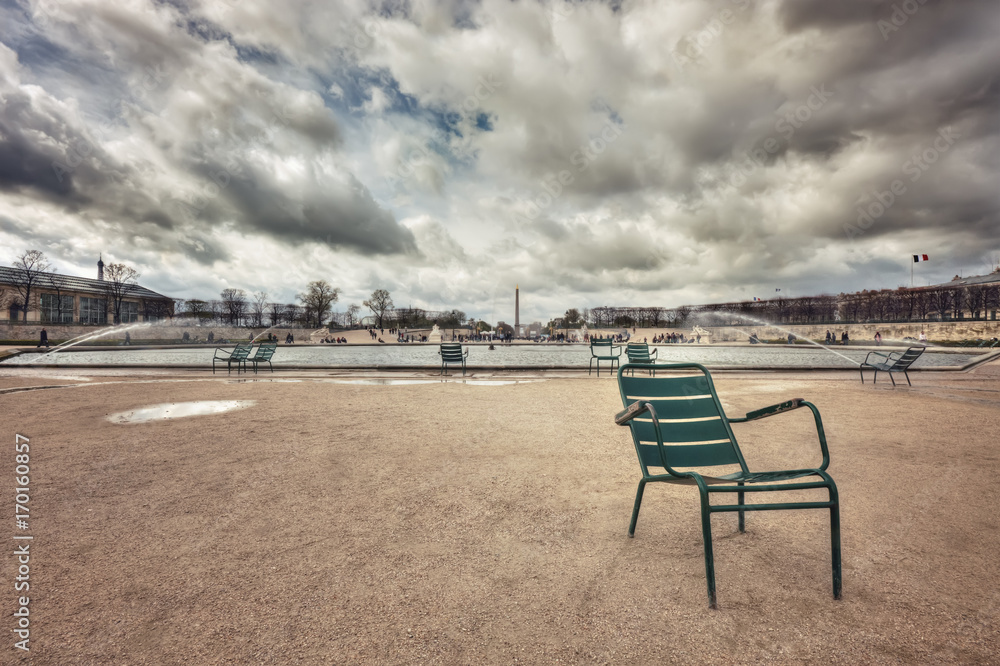 A chair near the Grand Bassin Octogonal A chair near the Grand Bassin Octogonal