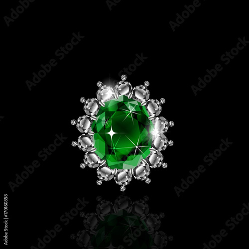 Golden ring with ruby and diamonds
