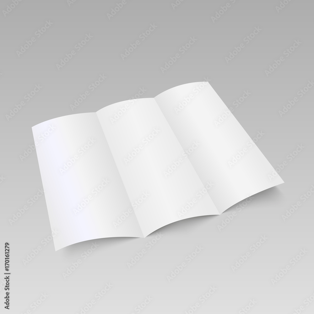Threefold white template paper. Vector illustration Threefold white template paper. Vector illustration