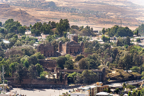 Fasilides castle in Gondar in Ethiopia photo