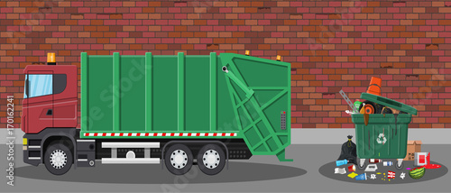 Garbage car and trash