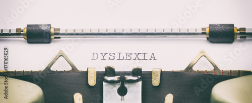 Dyslexia word in capital letters on white sheet