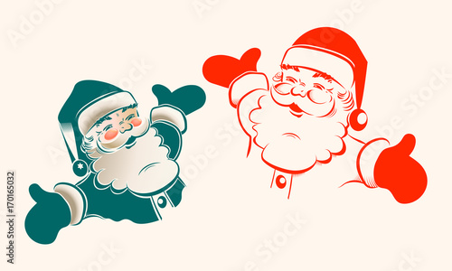 Silhouette of Santa Claus with arms apart