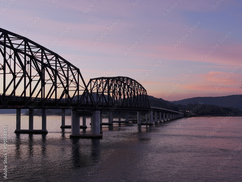 Obraz premium Road Bridge Sunset