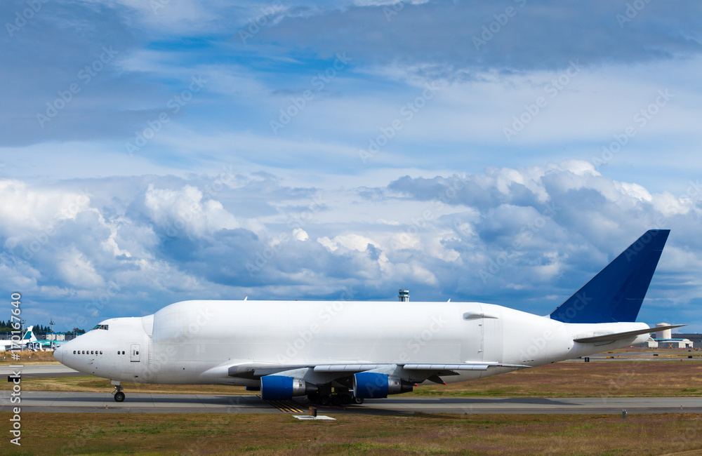 Large cargo plane on runway Large cargo plane on runway