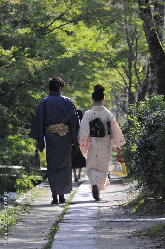 Fototapeta premium Japon couple jardin
