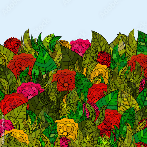 hand drawn vector floral background