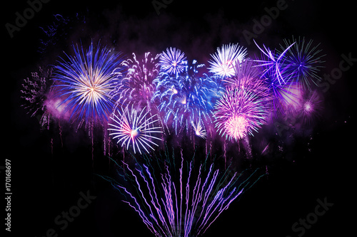 Quadro su tela Digital composite of fireworks