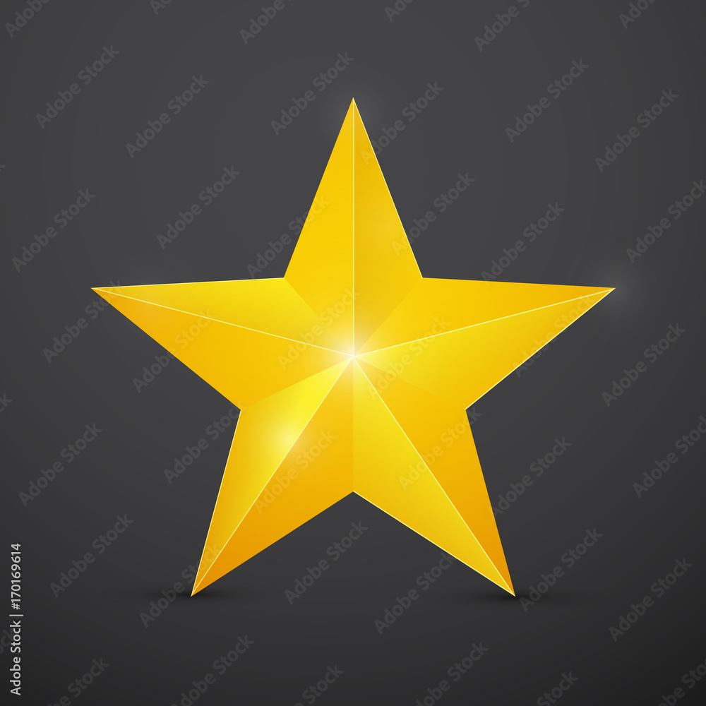 Golden Christmas Star on Dark Background. Vector. Golden Christmas Star on Dark Background. Vector.