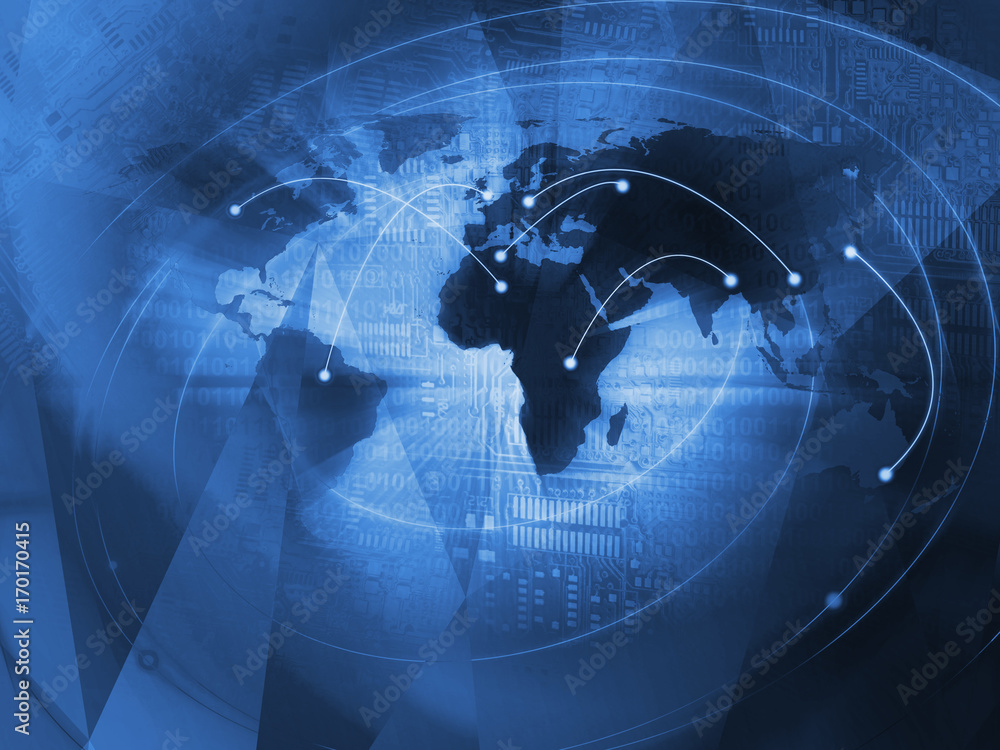 World Business Background Concept in Blue World Business Background Concept in Blue