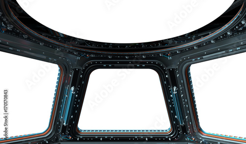 Fototapeta Naklejka Na Ścianę i Meble -  Space station window 3D rendering