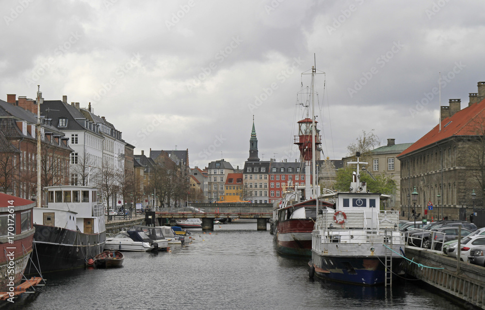 canal and building in the center of Copenhagen