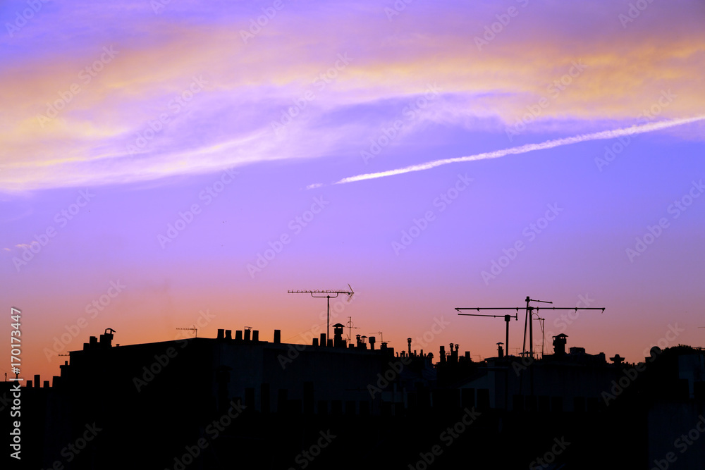 Paris Sunset Roof Tops