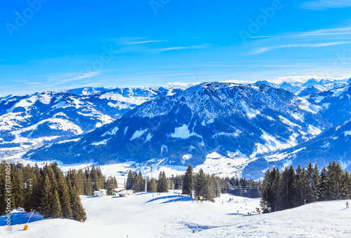 On the slopes of the ski resort Brixen im Thalef. Tyrol, Austria © Nikolai Korzhov