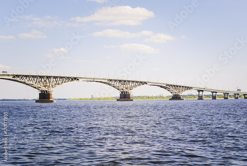 Bridge over the river Volga, Russia.