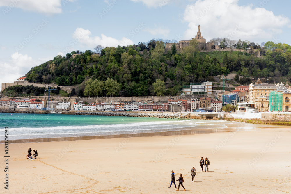 Naklejka premium Playa de la concha de San Sebastian